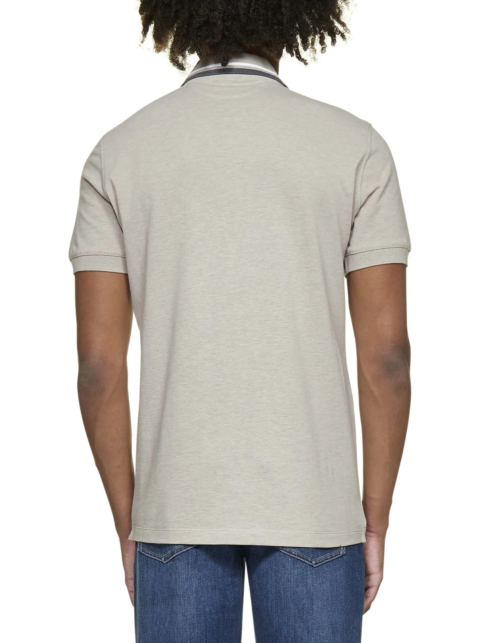 Brunello Cucinelli Striped Collar Polo Shirt