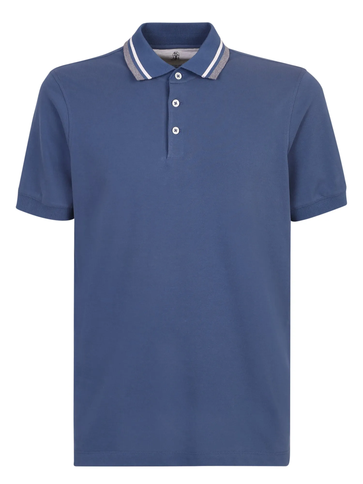Brunello Cucinelli Striped Collar Polo Shirt