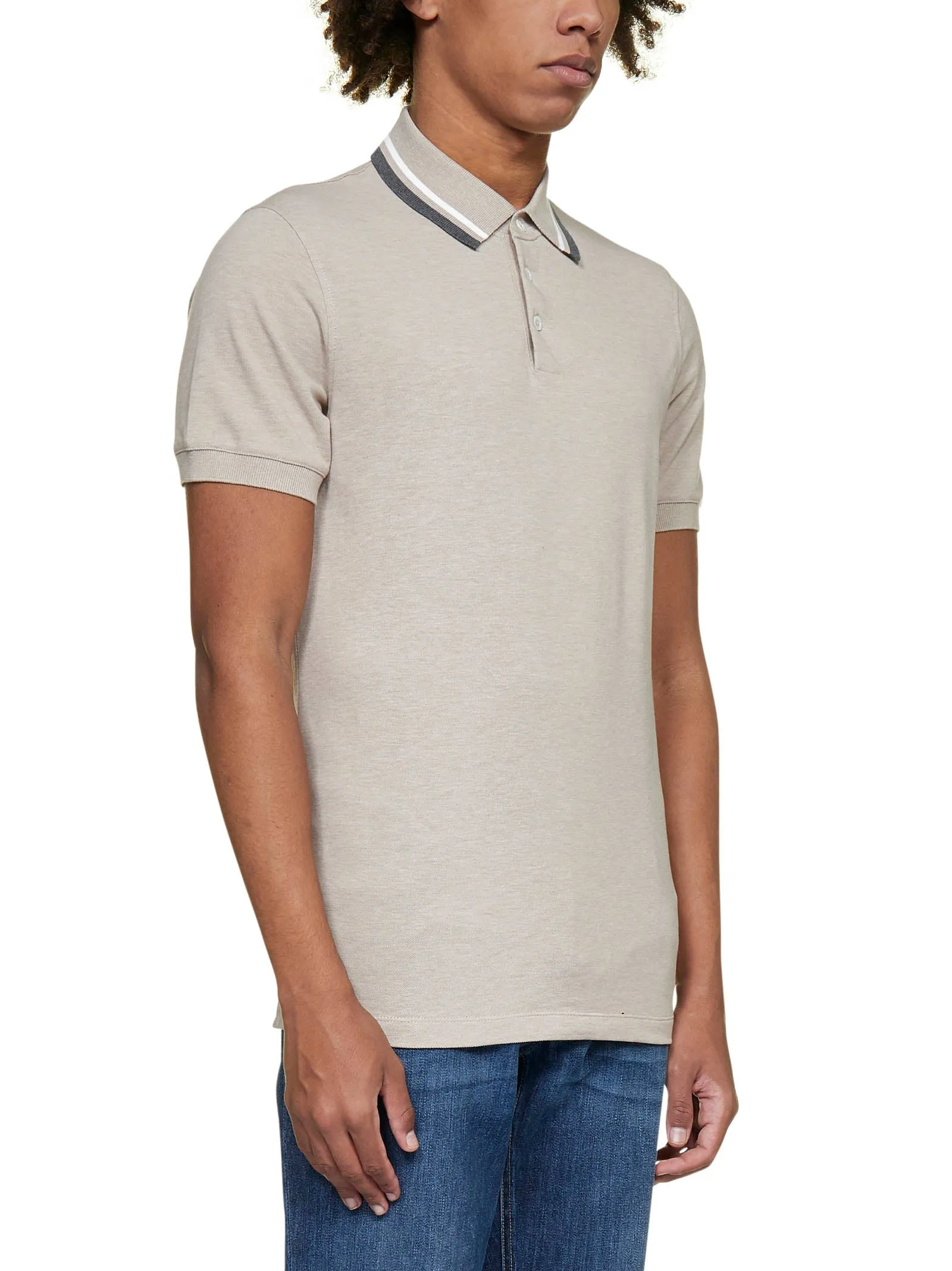 Brunello Cucinelli Striped Collar Polo Shirt
