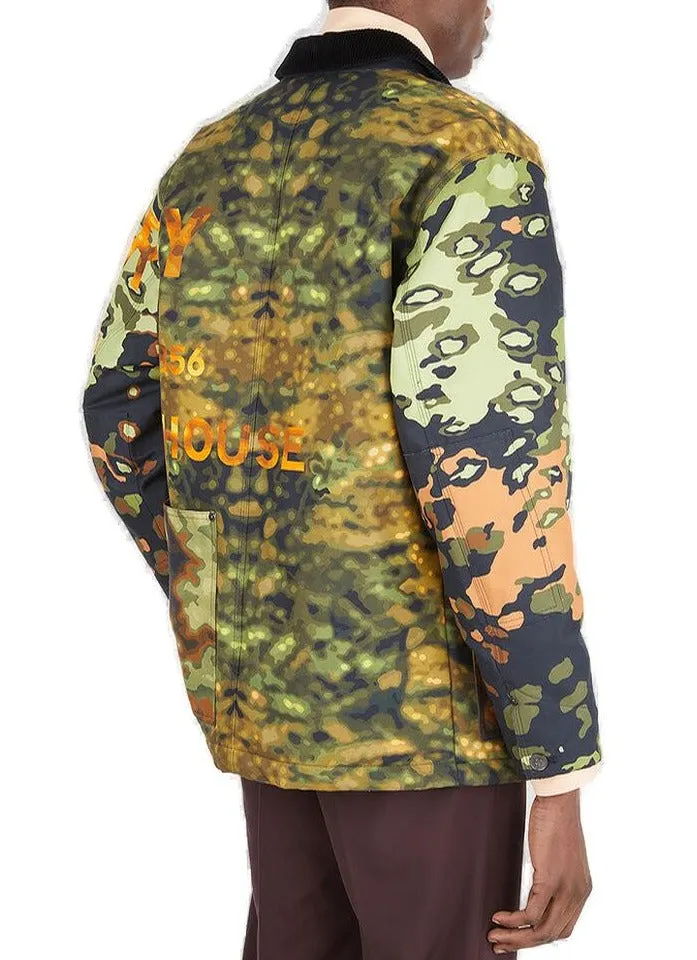 Burberry Camouflage Print Zip-Up Jacket