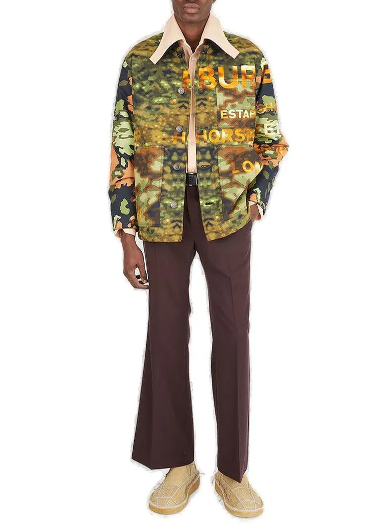 Burberry Camouflage Print Zip-Up Jacket