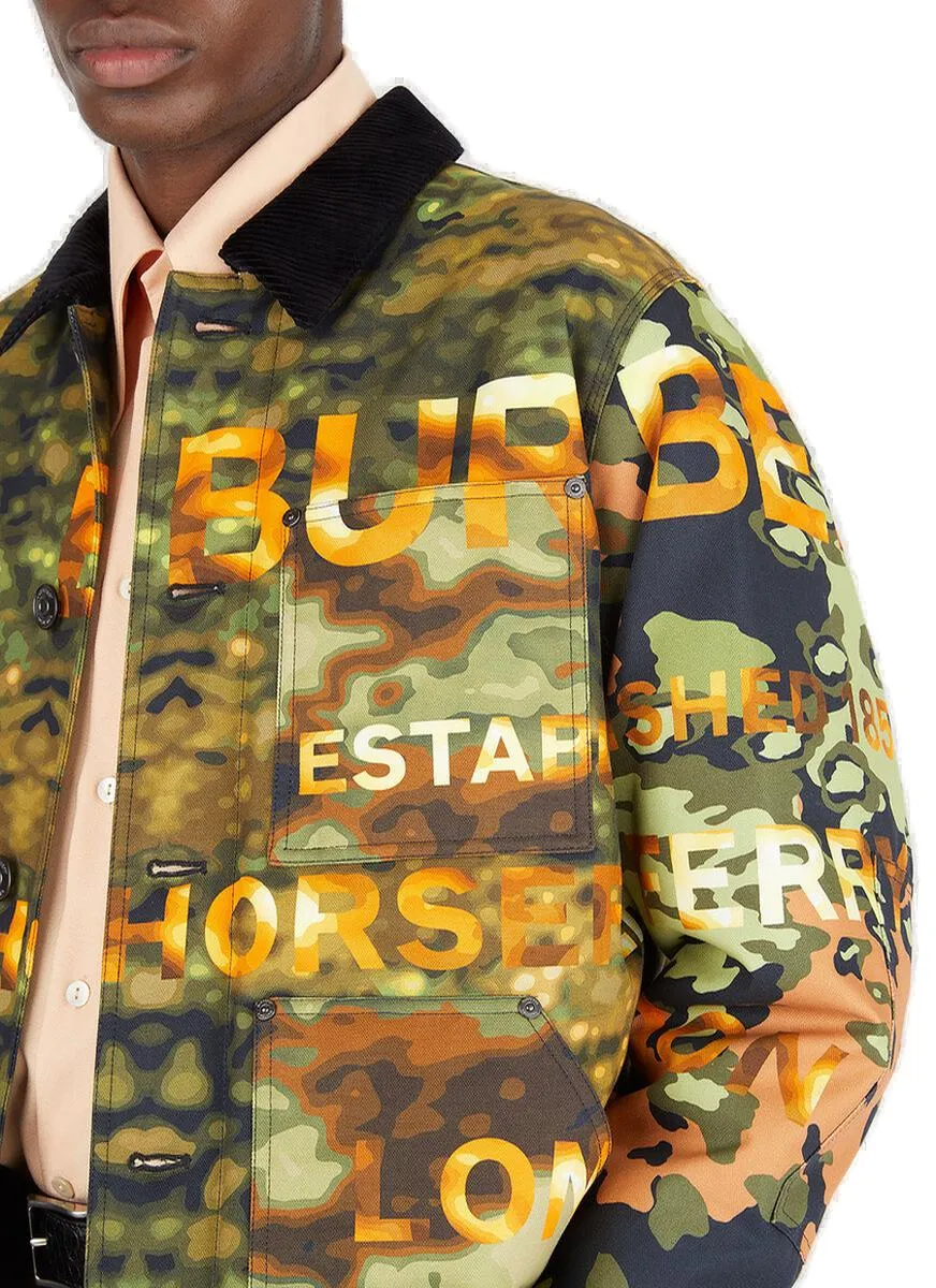 Burberry Camouflage Print Zip-Up Jacket