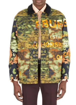Burberry Camouflage Print Zip-Up Jacket