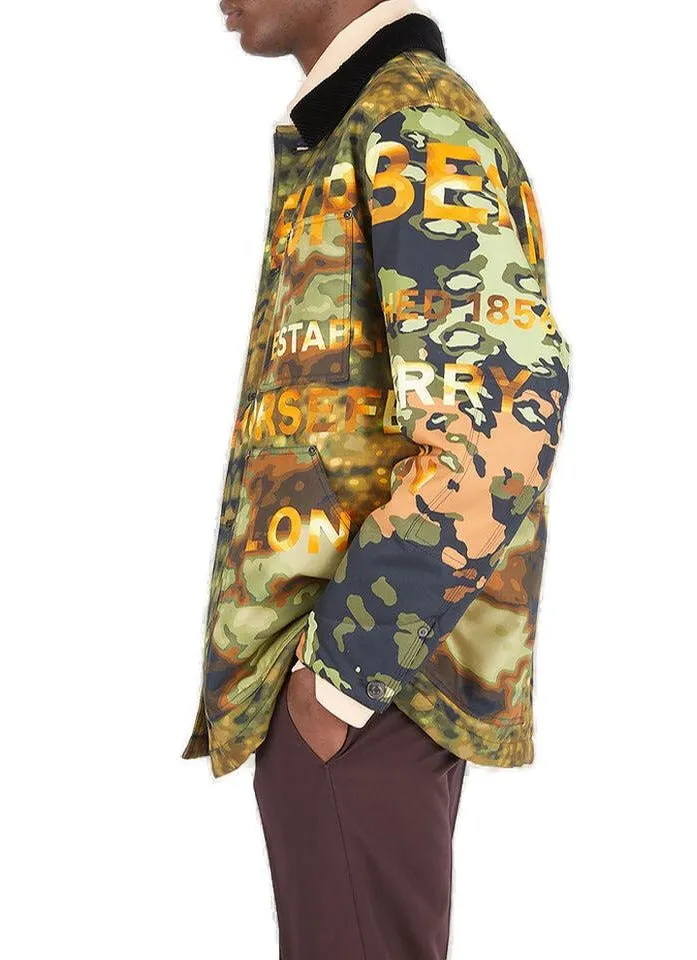Burberry Camouflage Print Zip-Up Jacket