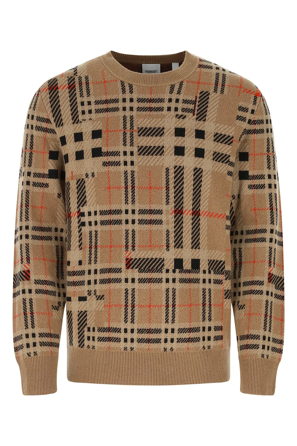 Burberry Checked Intarsia-Knit Sweater