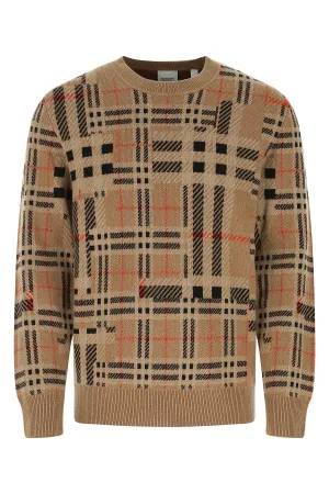 Burberry Checked Intarsia-Knit Sweater