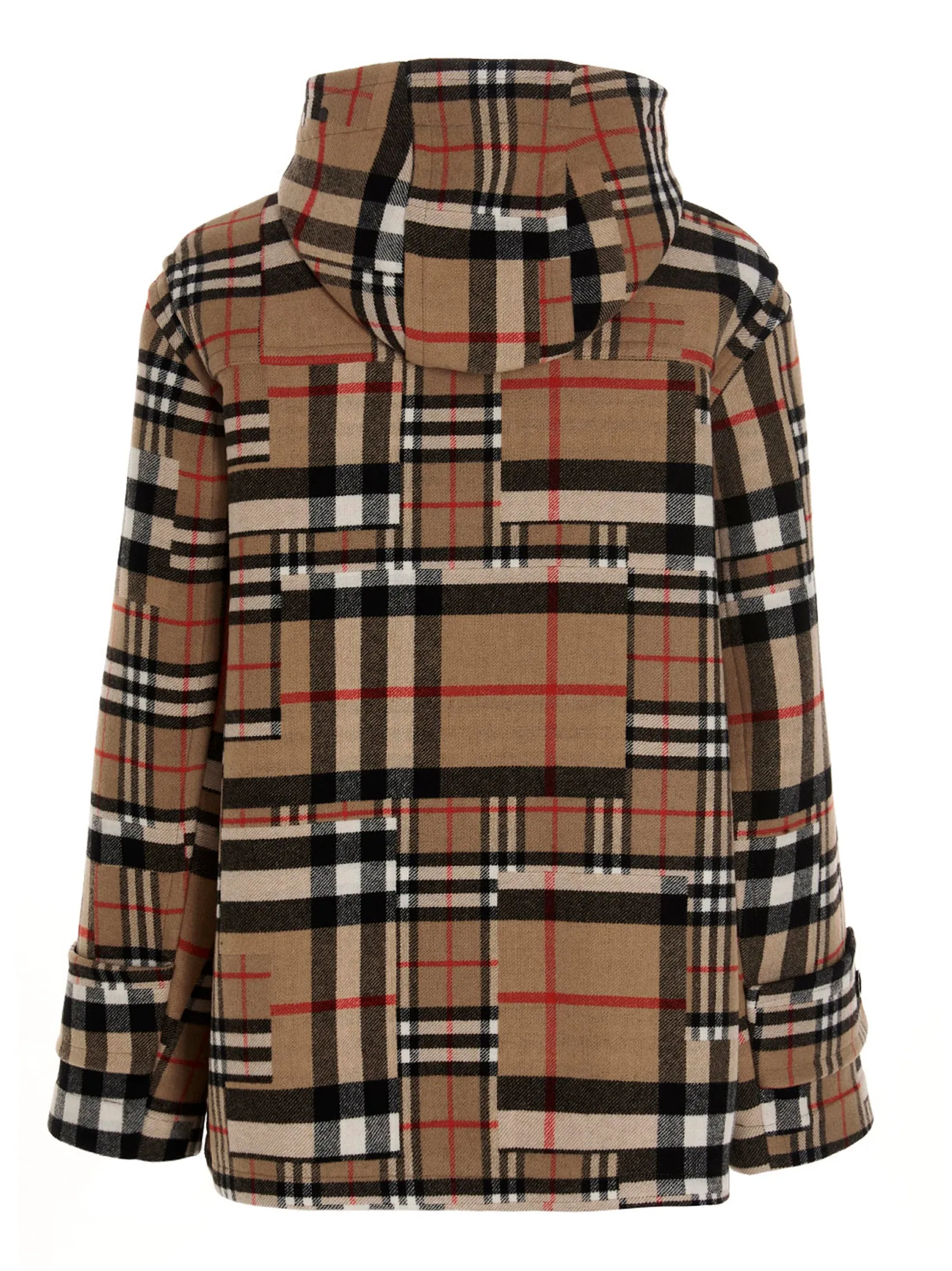 Burberry Checked Oversized Hooded Duffle Coat