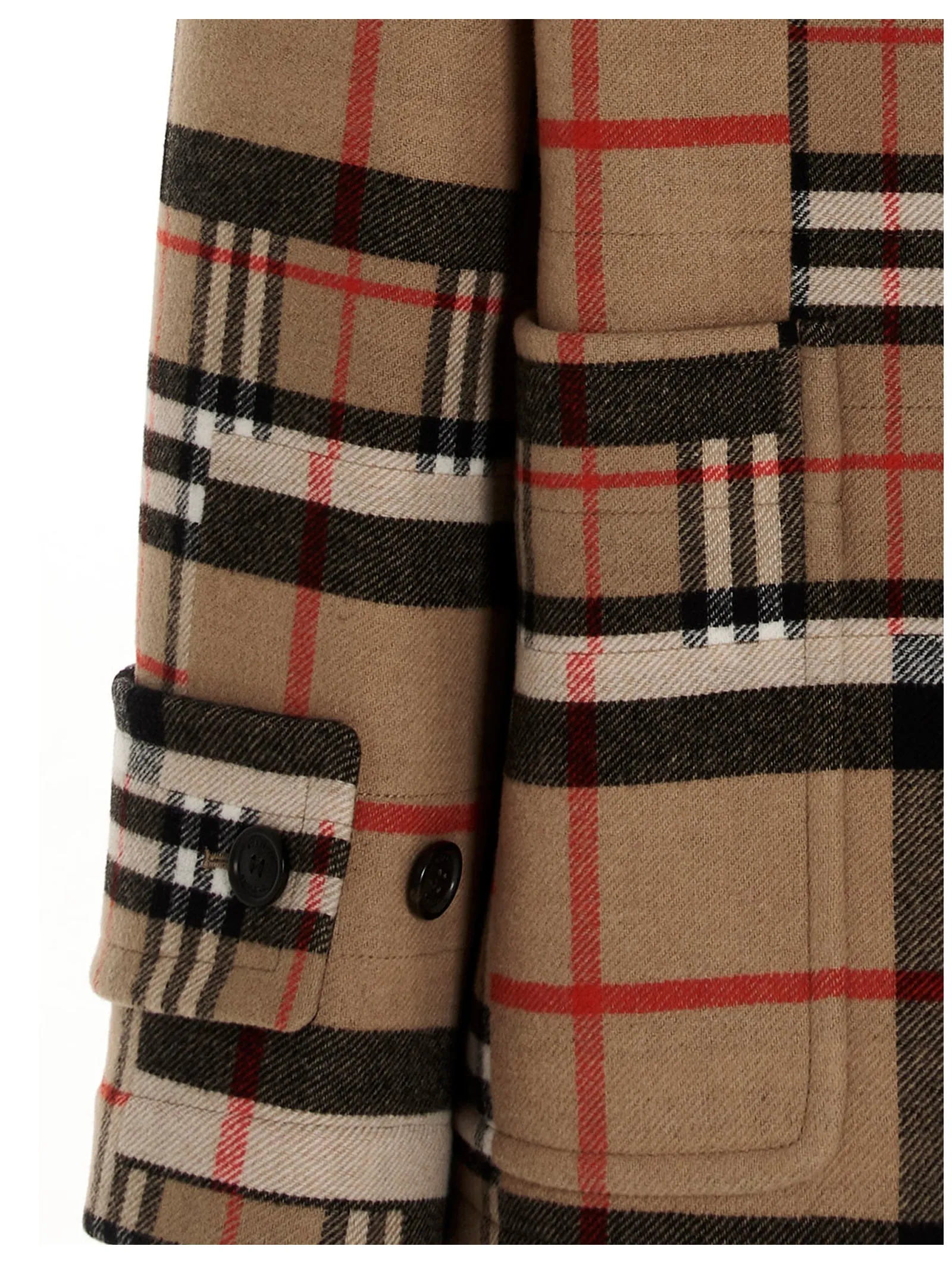 Burberry Checked Oversized Hooded Duffle Coat