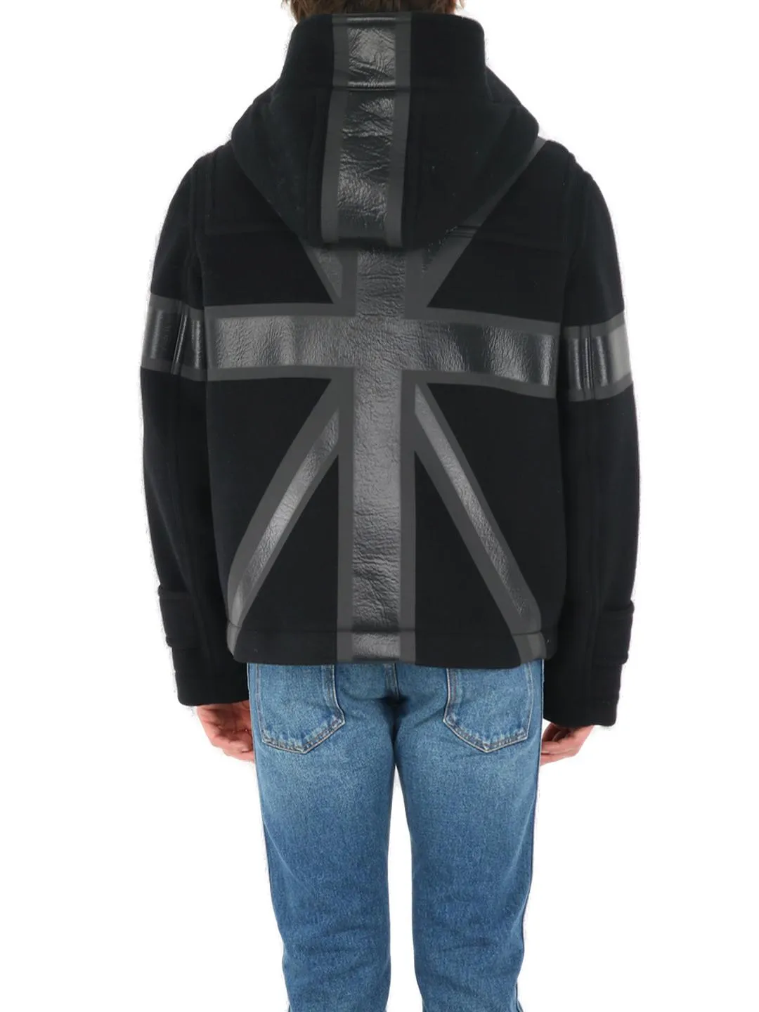 Burberry Flag Print Technical Cropped Duffle Coat