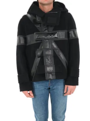 Burberry Flag Print Technical Cropped Duffle Coat