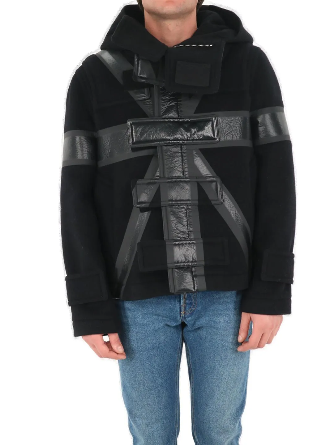 Burberry Flag Print Technical Cropped Duffle Coat
