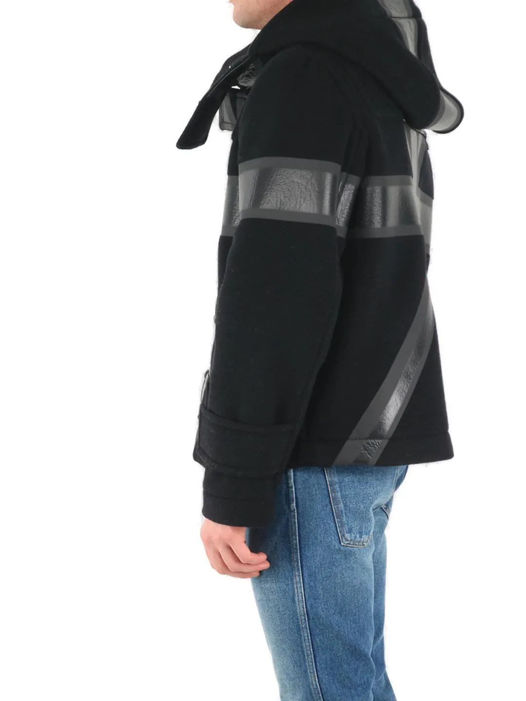 Burberry Flag Print Technical Cropped Duffle Coat