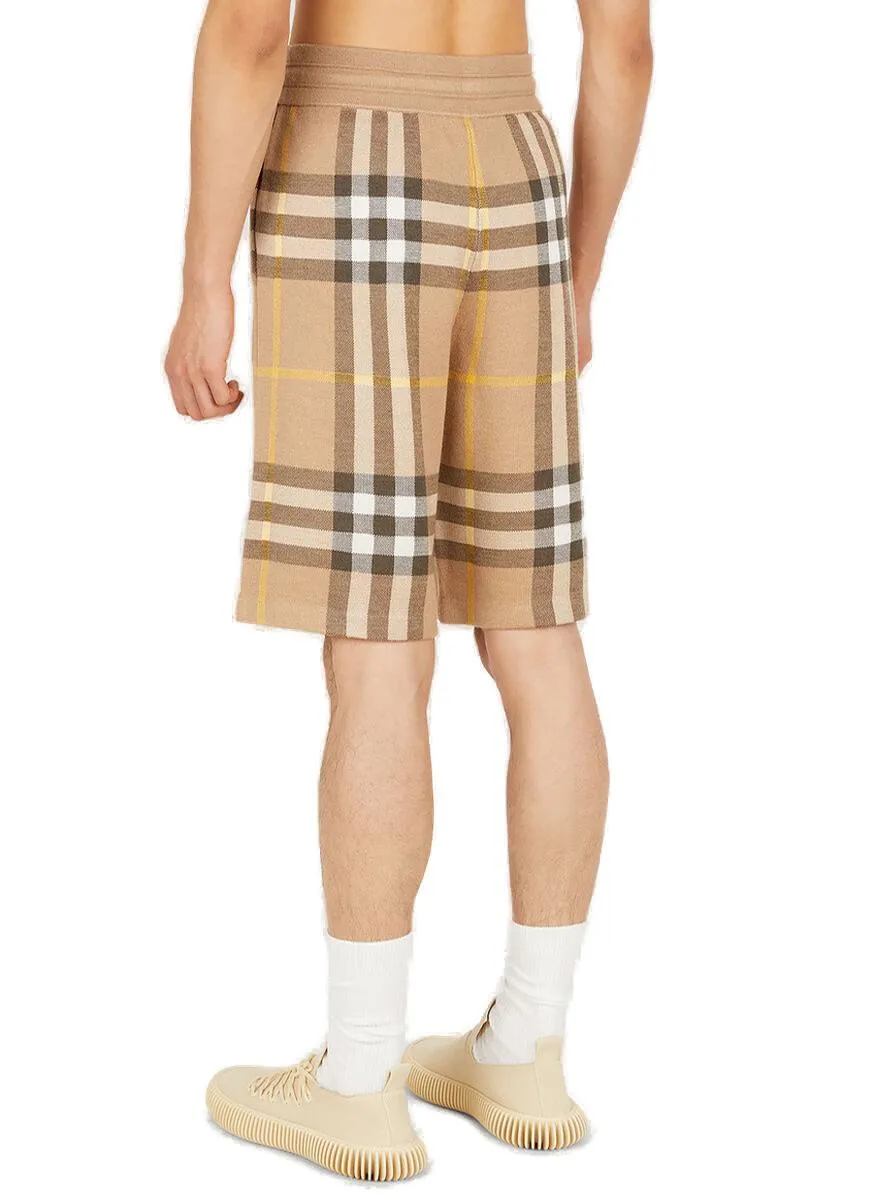 Burberry High-Rise Checked Shorts