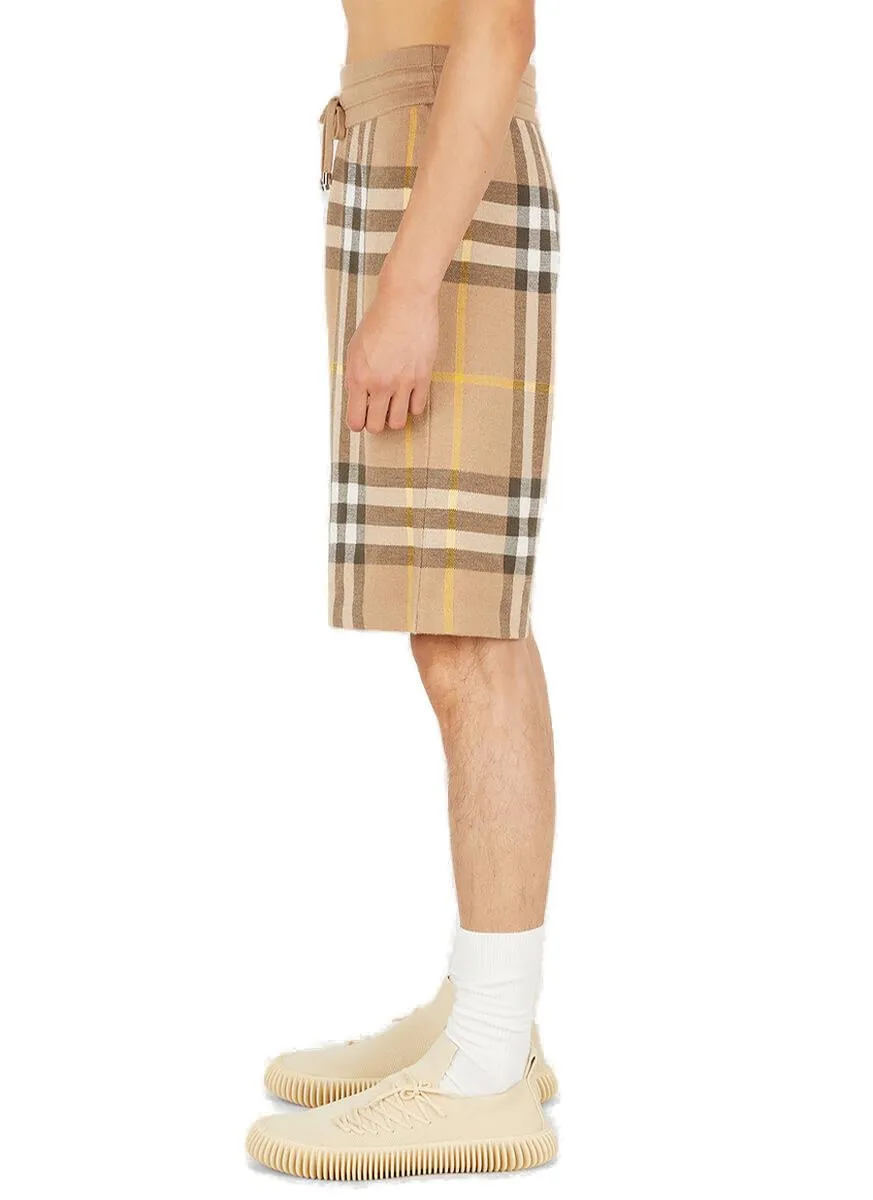 Burberry High-Rise Checked Shorts