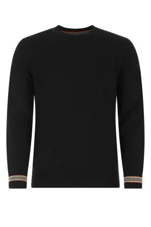 Burberry Icon Stripe Trim Knit Sweater