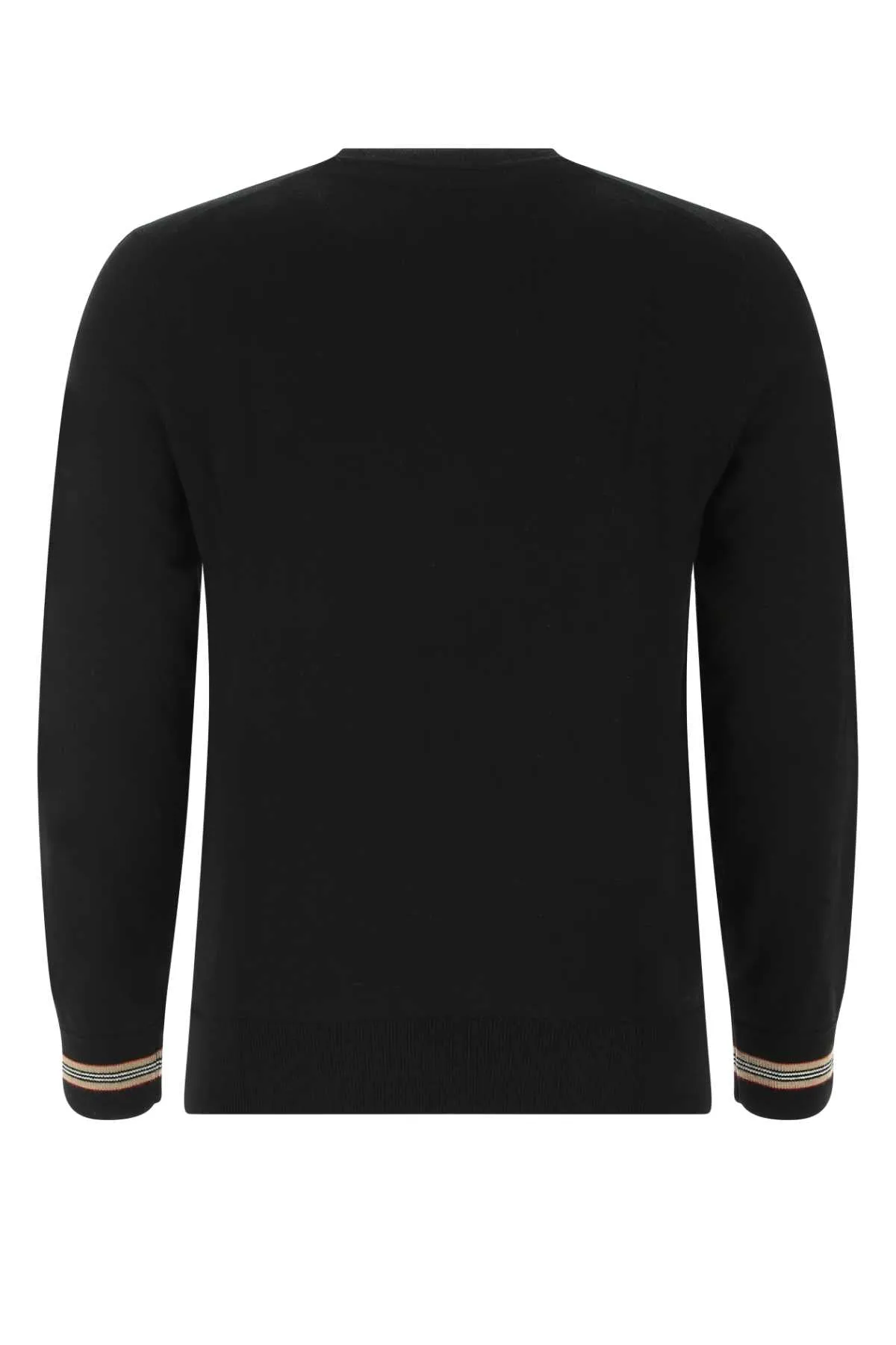 Burberry Icon Stripe Trim Knit Sweater