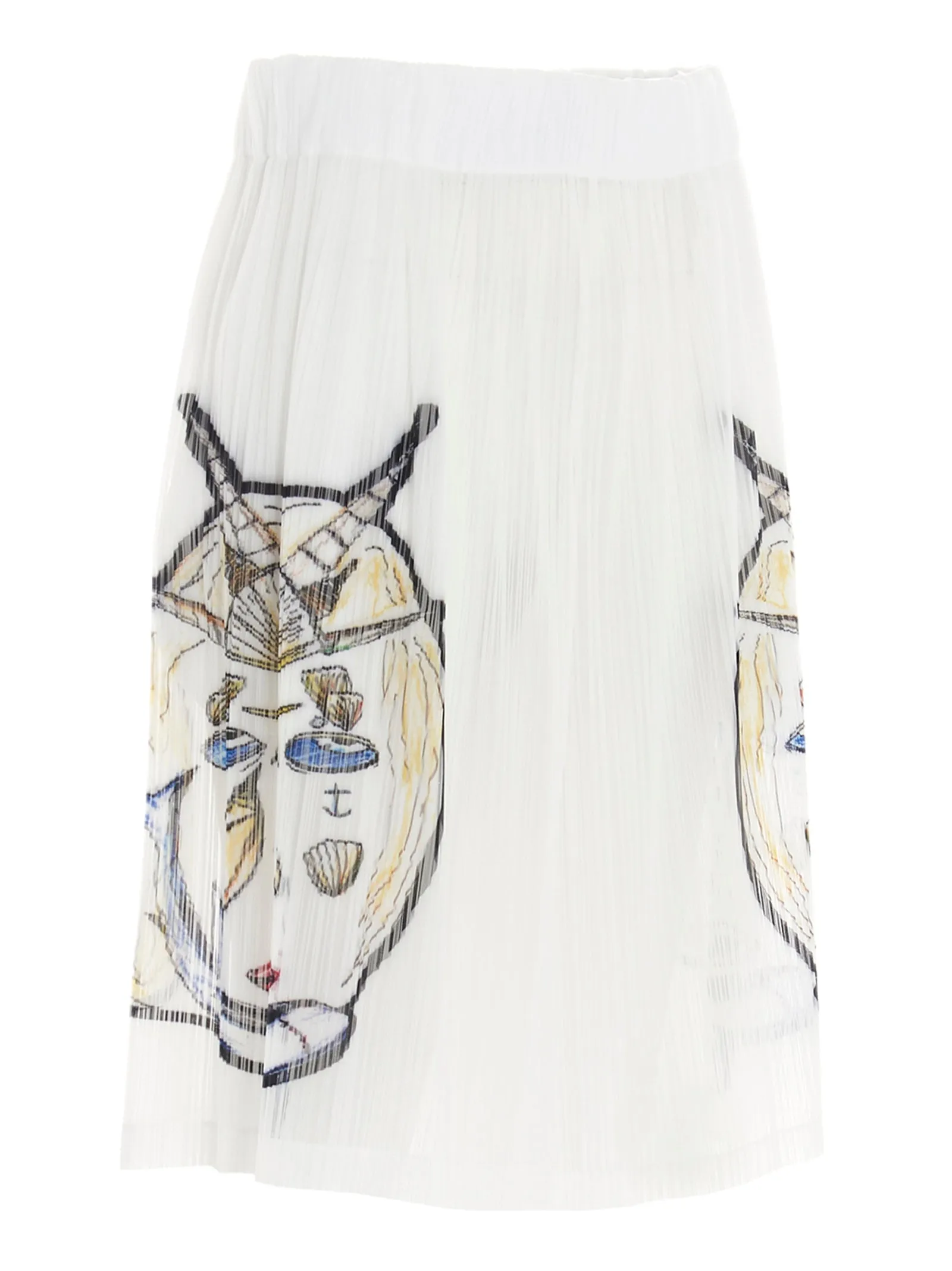 Burberry Marine Sketch Sheer Pliss Shorts