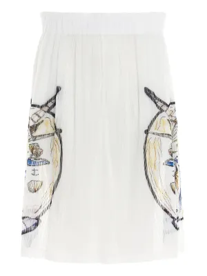 Burberry Marine Sketch Sheer Pliss Shorts