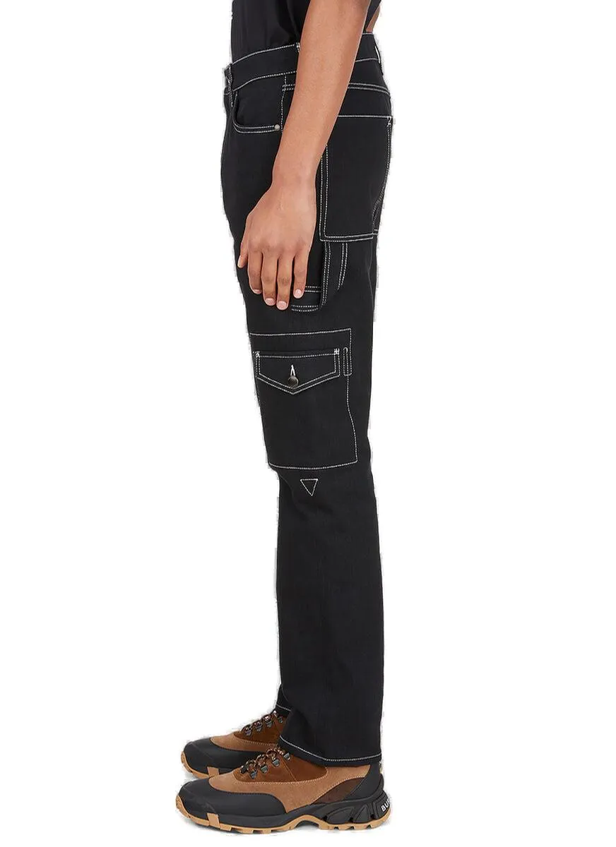 Burberry Straight Fit Topstitched Japanese Denim Jeans