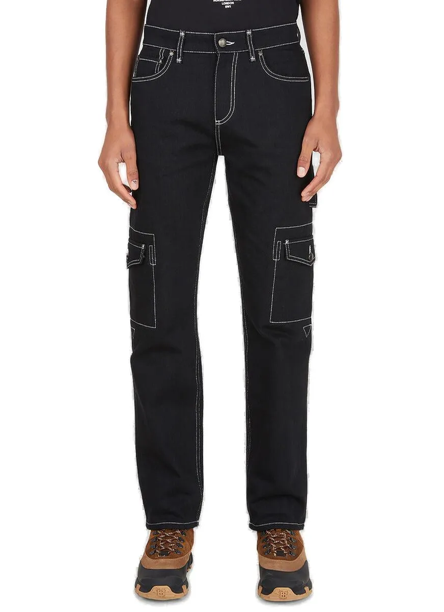 Burberry Straight Fit Topstitched Japanese Denim Jeans