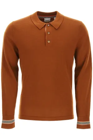 Burberry Vintage Check Trim Knit Polo Shirt