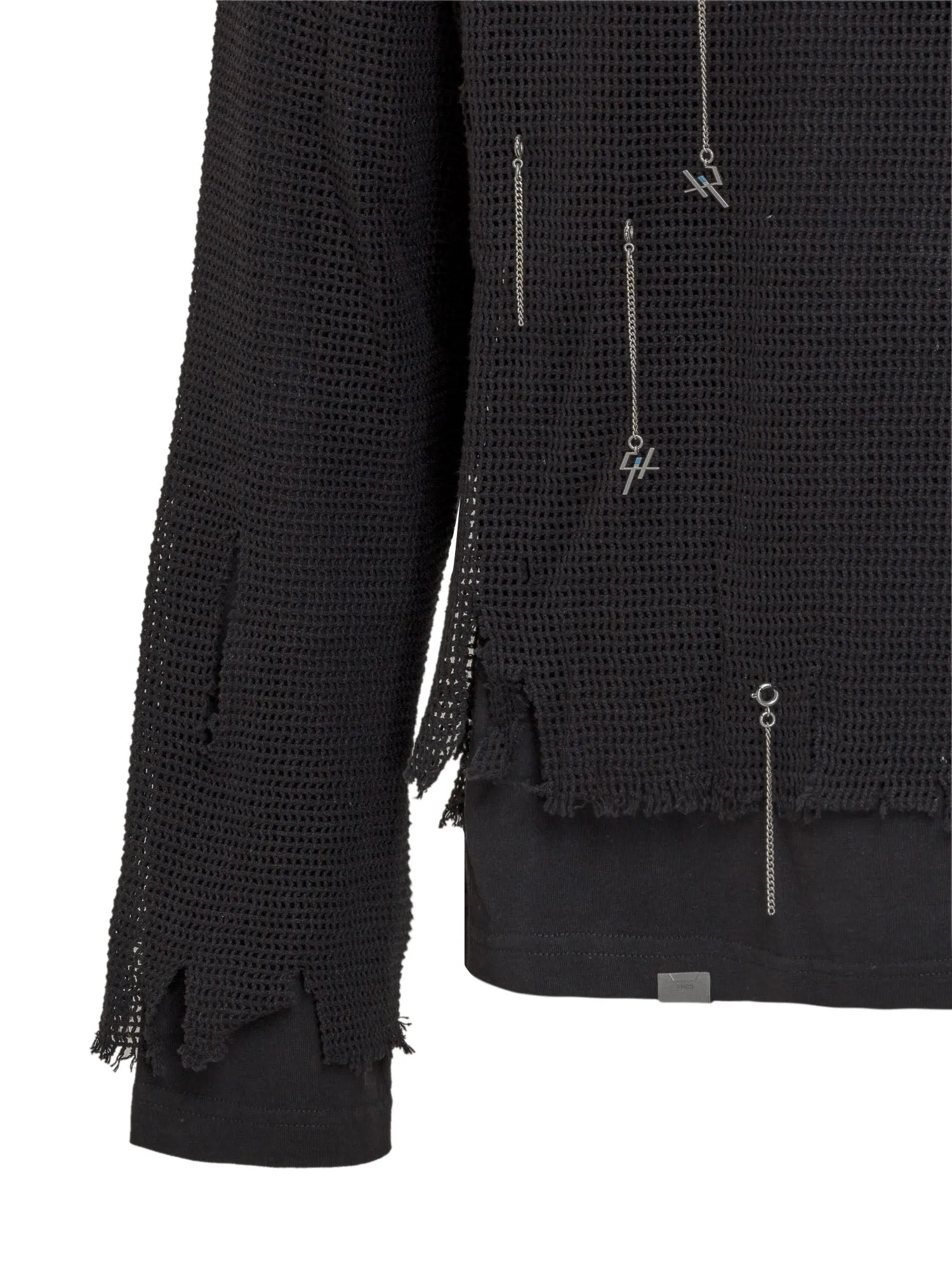 C2H4 Layered Distressed Knit Sweater