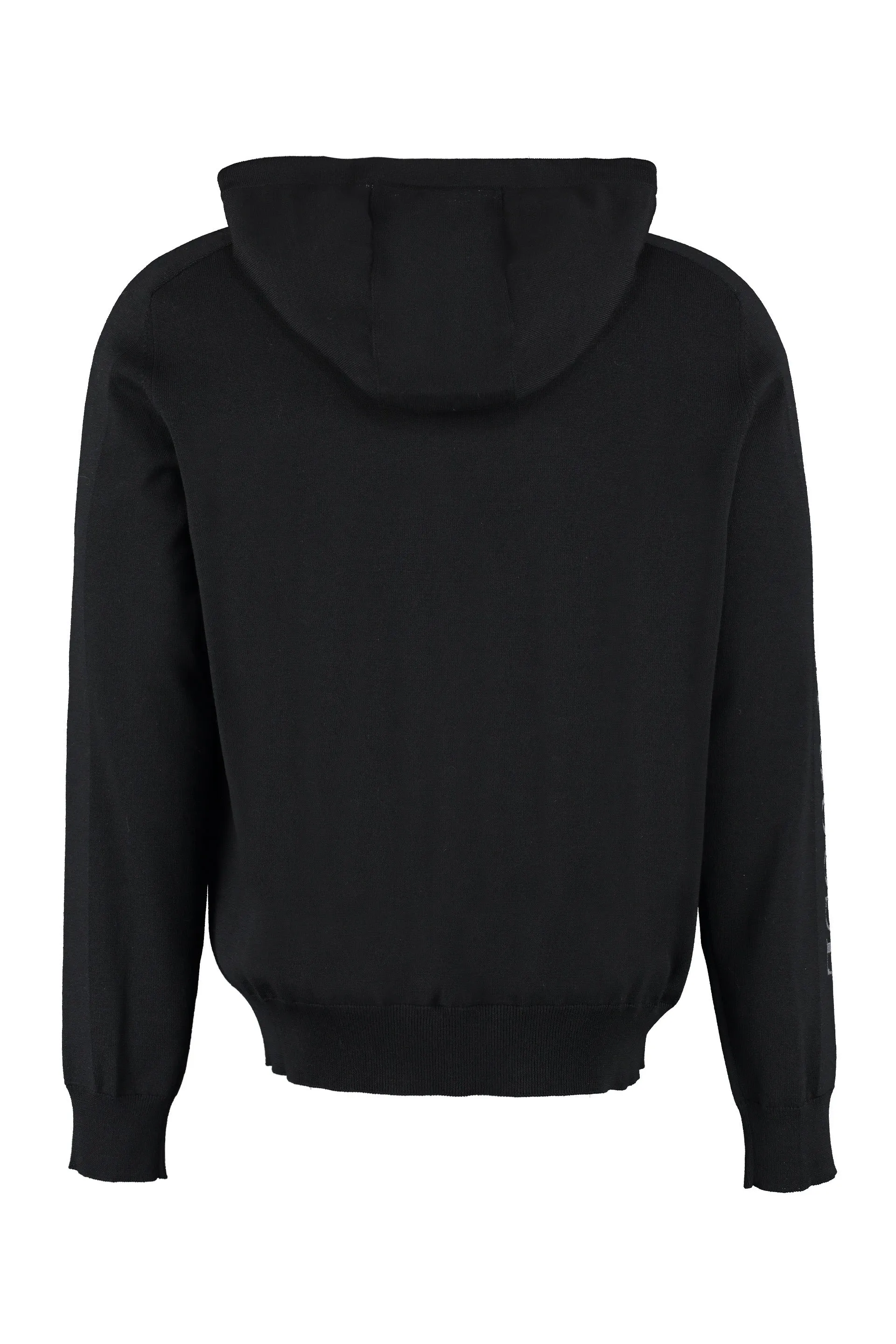 Canada Goose Logo Intarsia Drawstring Knitted Hoodie