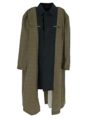 Comme des Garons Homme Plus Checked Long Sleeved Coat