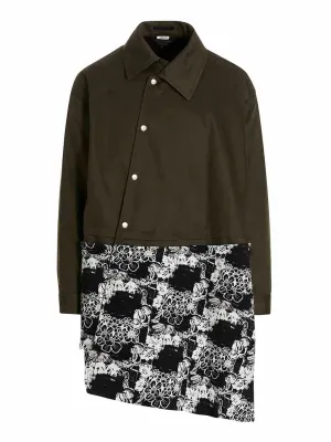 Comme des Garons Homme Plus Floral Print Asymmetric Coat