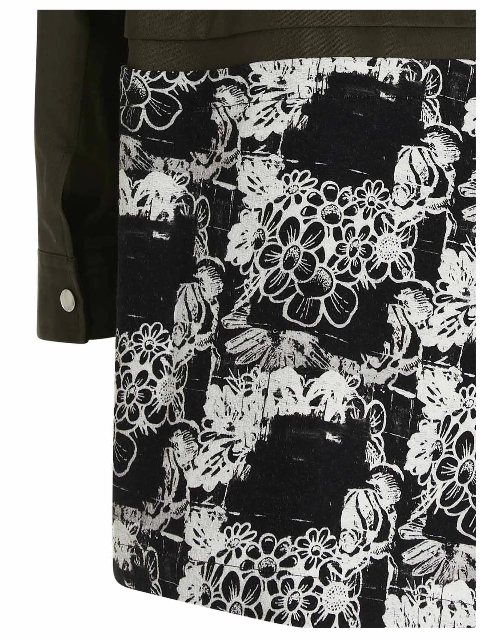 Comme des Garons Homme Plus Floral Print Asymmetric Coat