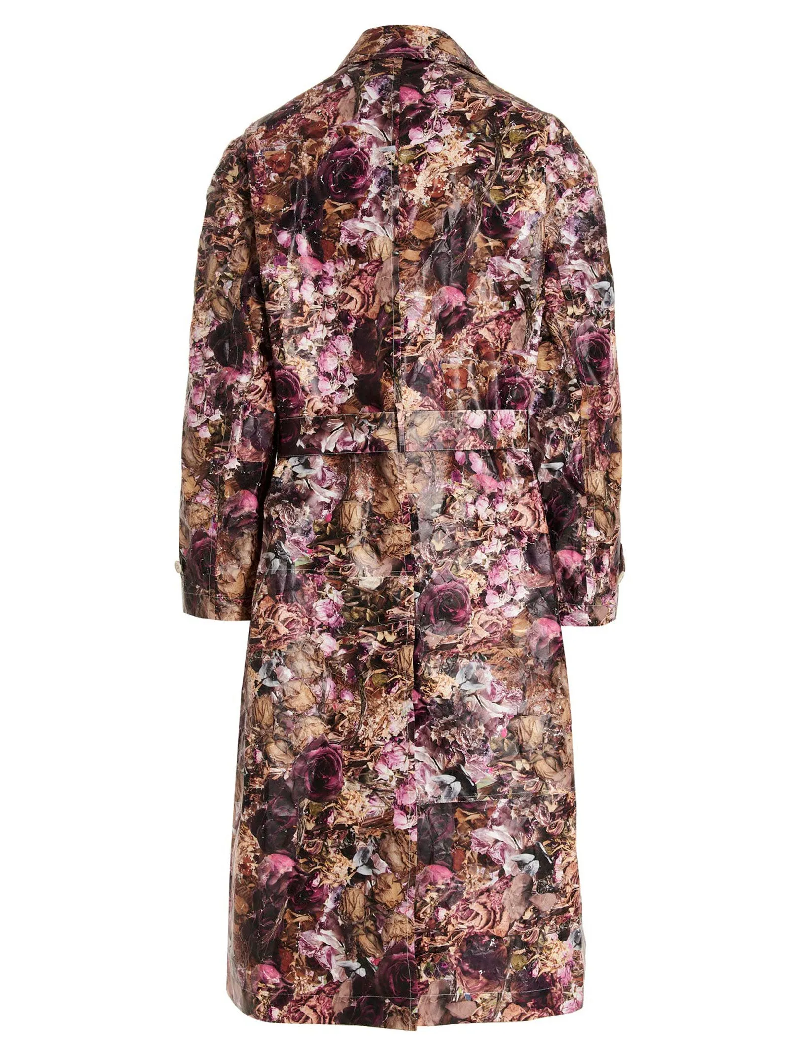 Comme Des Garons Homme Plus Rose Print Trench Coat