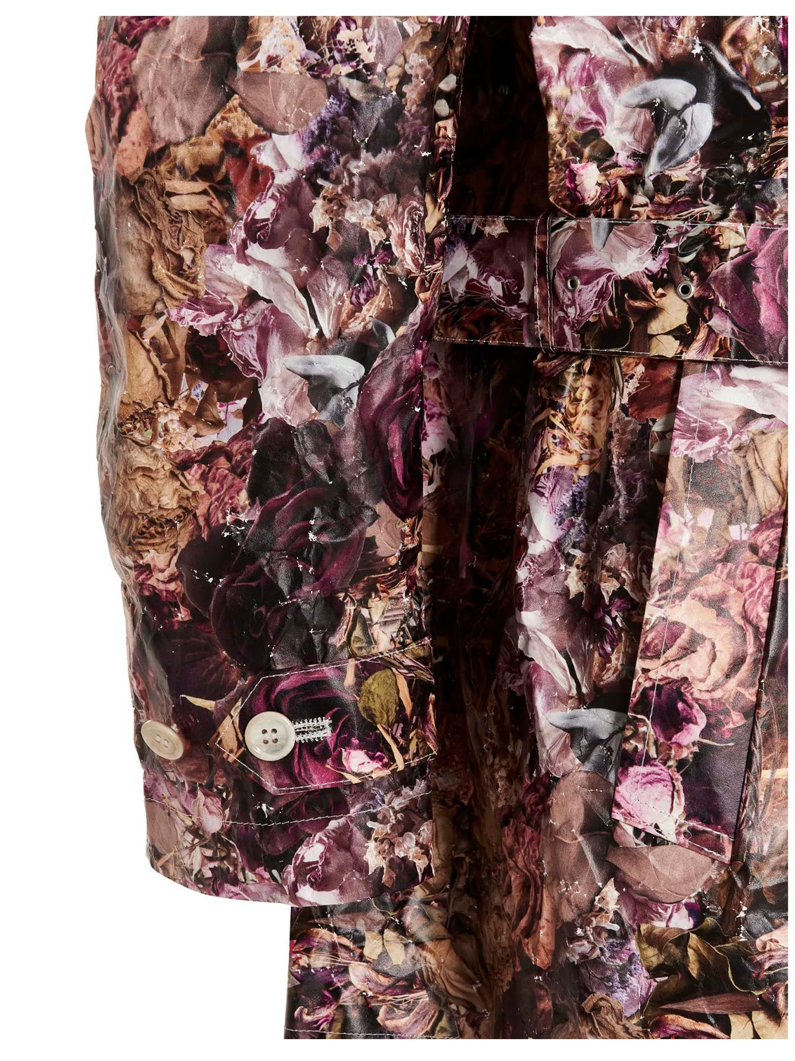 Comme Des Garons Homme Plus Rose Print Trench Coat