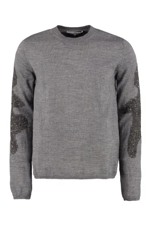 Comme des Garons Shirt Sleeve Embroidered Sweater