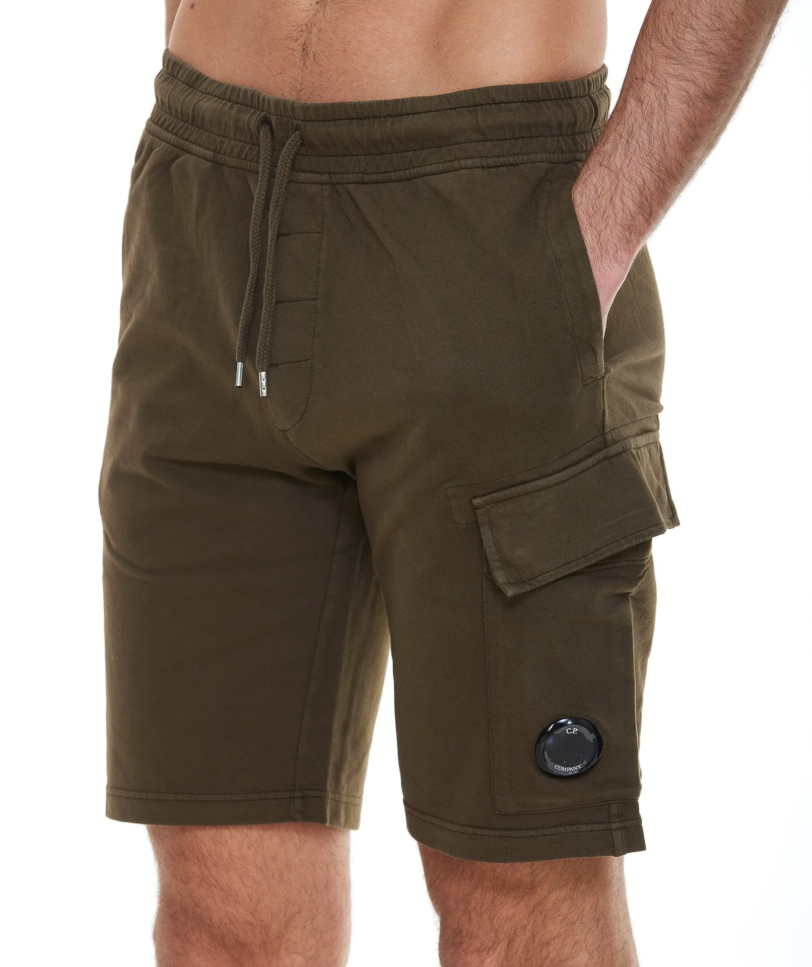 C.P. Company Logo Plaque Drawstring Shorts