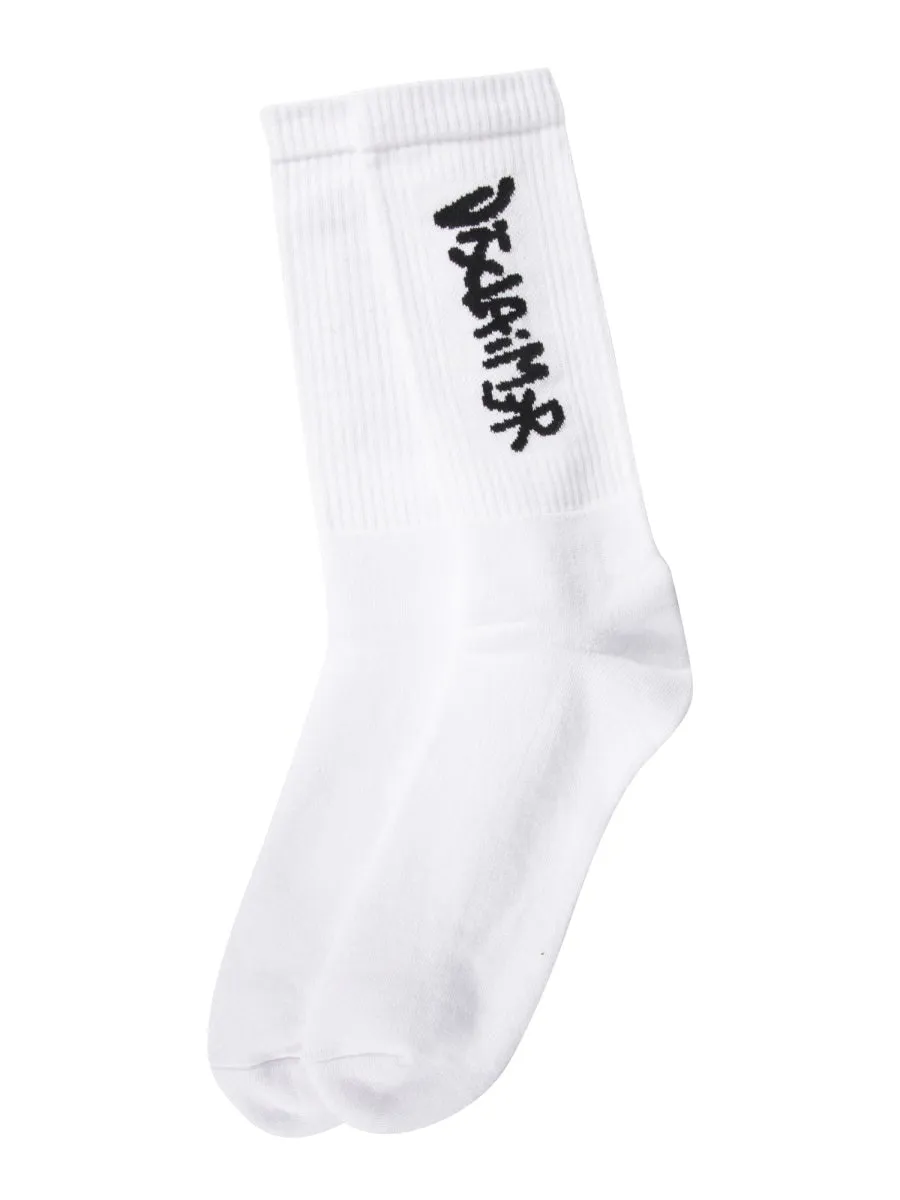 Disclaimer Logo Jacquard Crew Socks