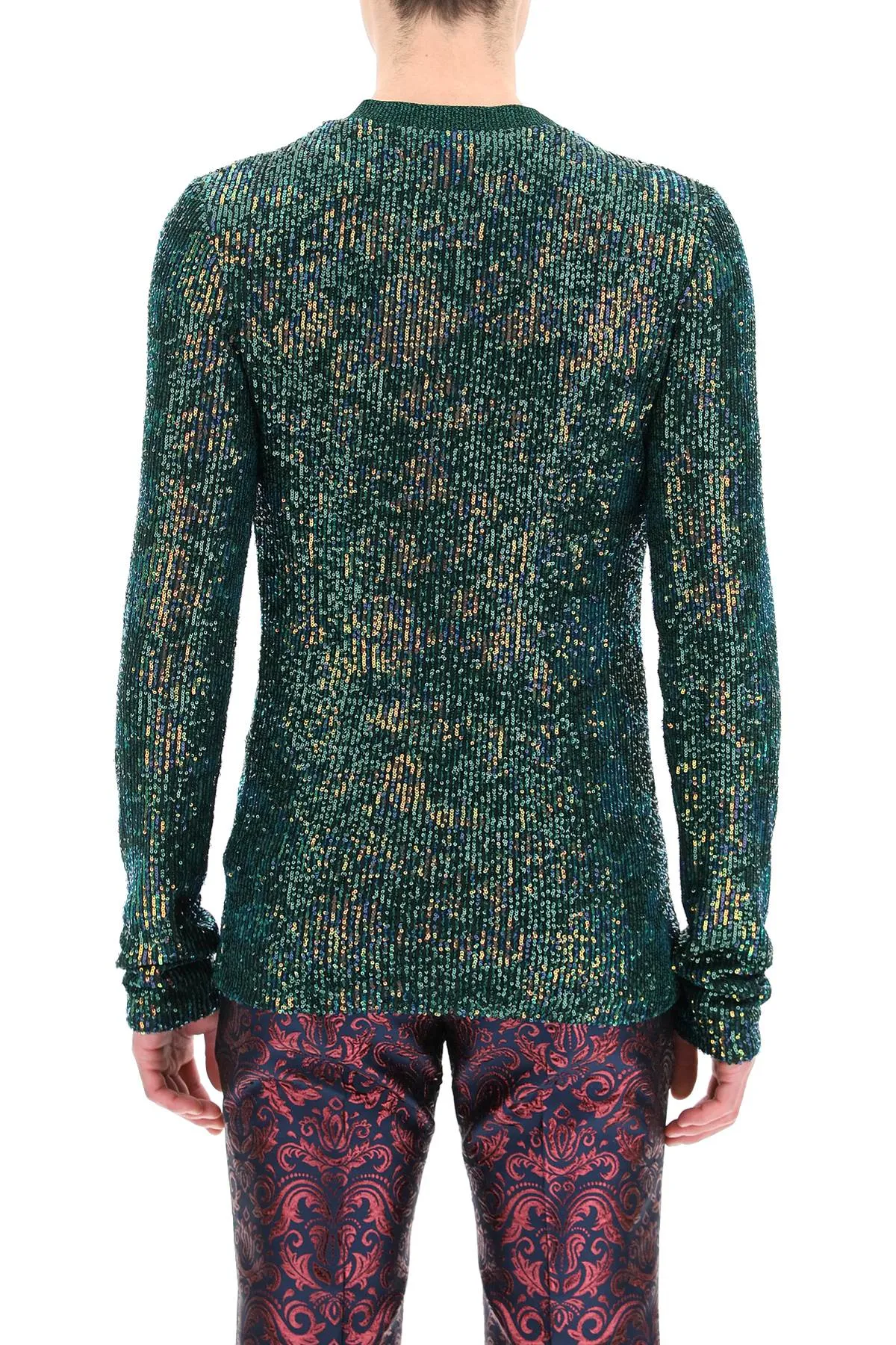 Dolce & Gabbana Allover Sequin Crewneck Sweater