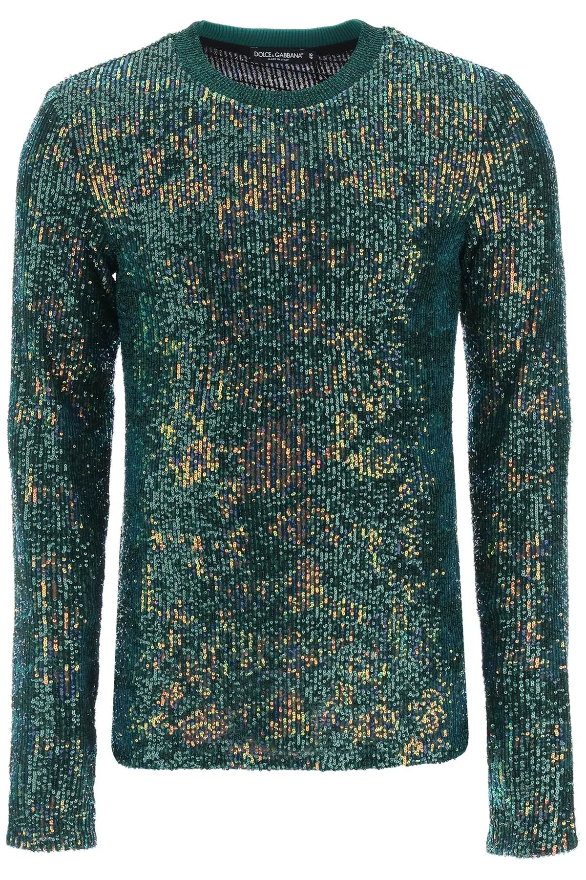 Dolce & Gabbana Allover Sequin Crewneck Sweater