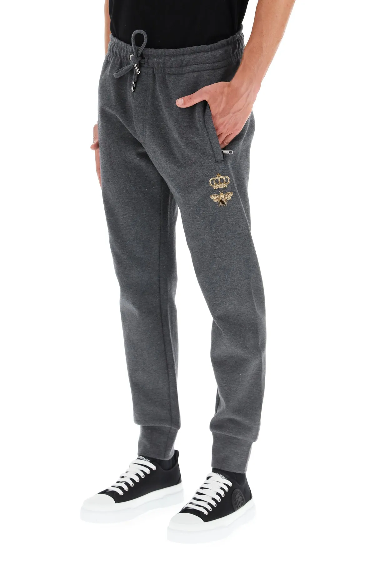 Dolce & Gabbana Bee Embroidered Jogger Pants