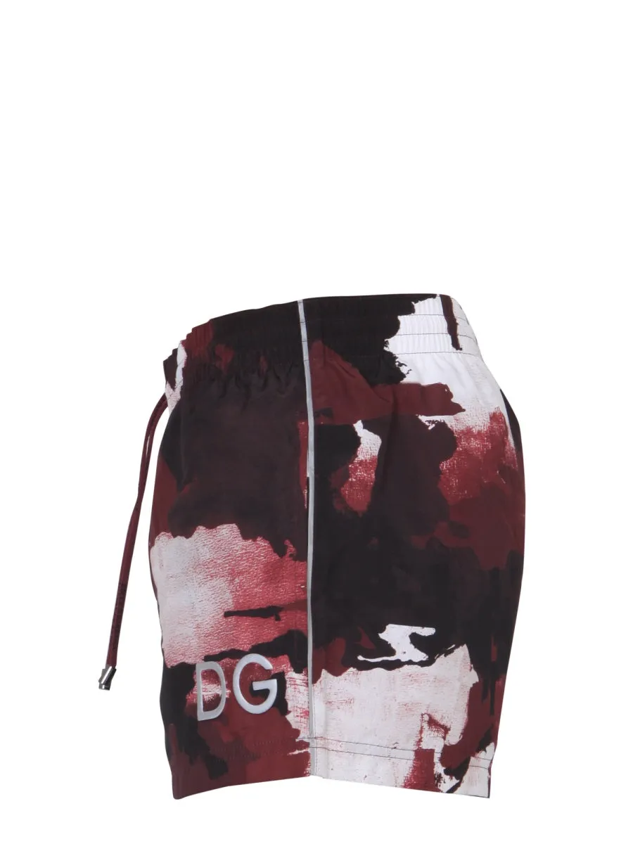Dolce & Gabbana Camouflage Print Swim Shorts
