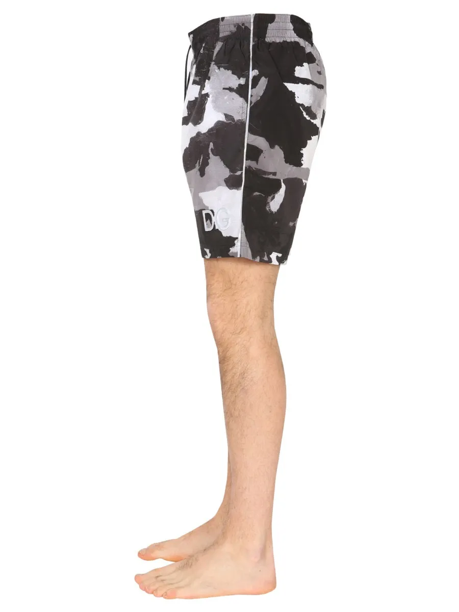 Dolce & Gabbana Camouflage Print Swim Trunks