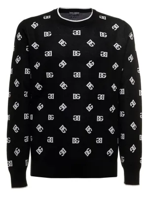 Dolce & Gabbana DG Intarsia Knit Crewneck Sweater
