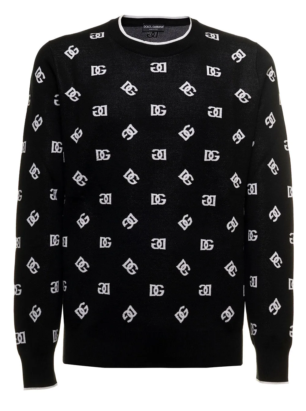 Dolce & Gabbana DG Intarsia Knit Crewneck Sweater