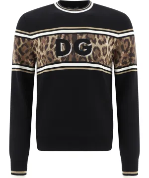Dolce & Gabbana Leopard Intarsia Knit Sweater