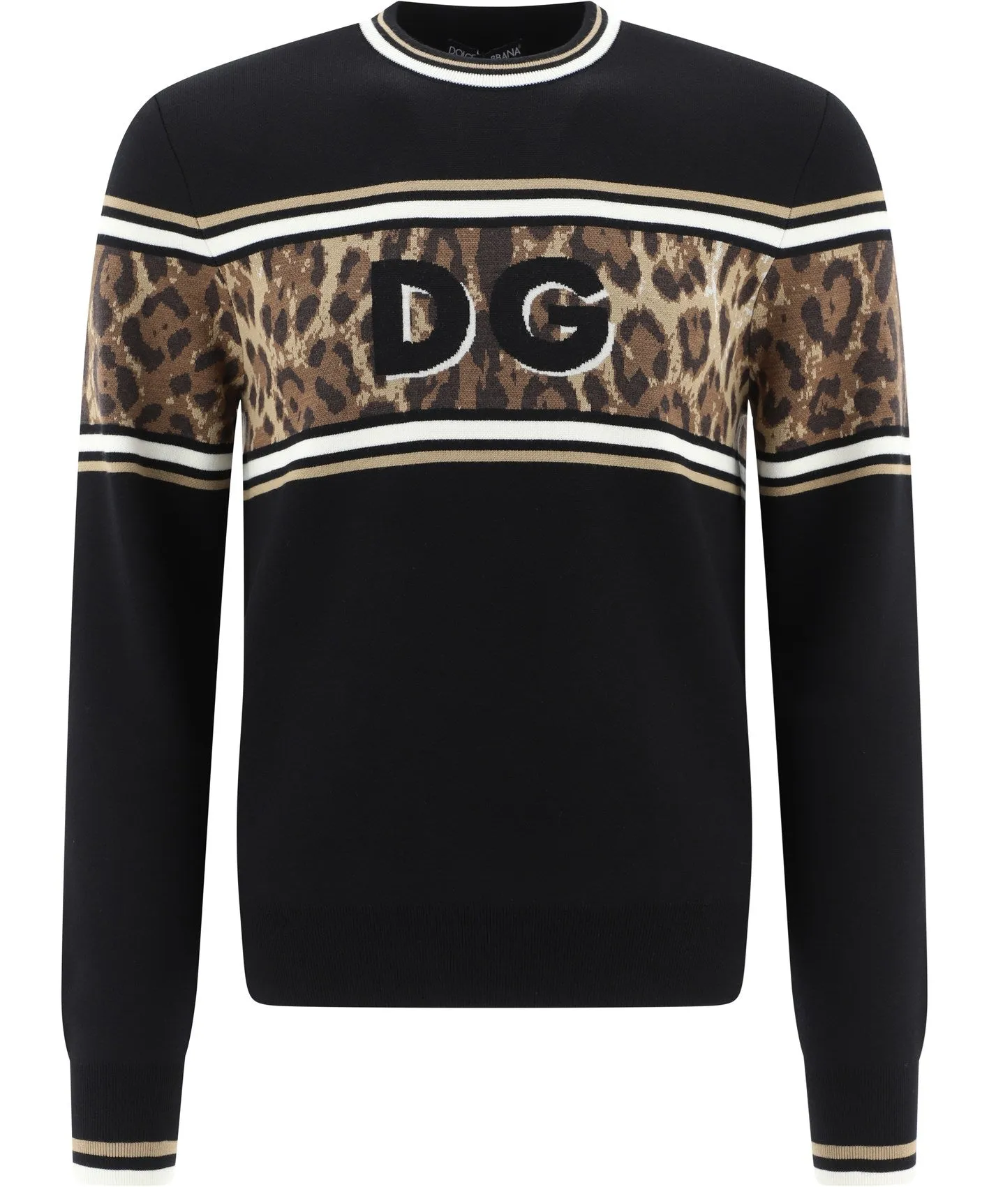 Dolce & Gabbana Leopard Intarsia Knit Sweater