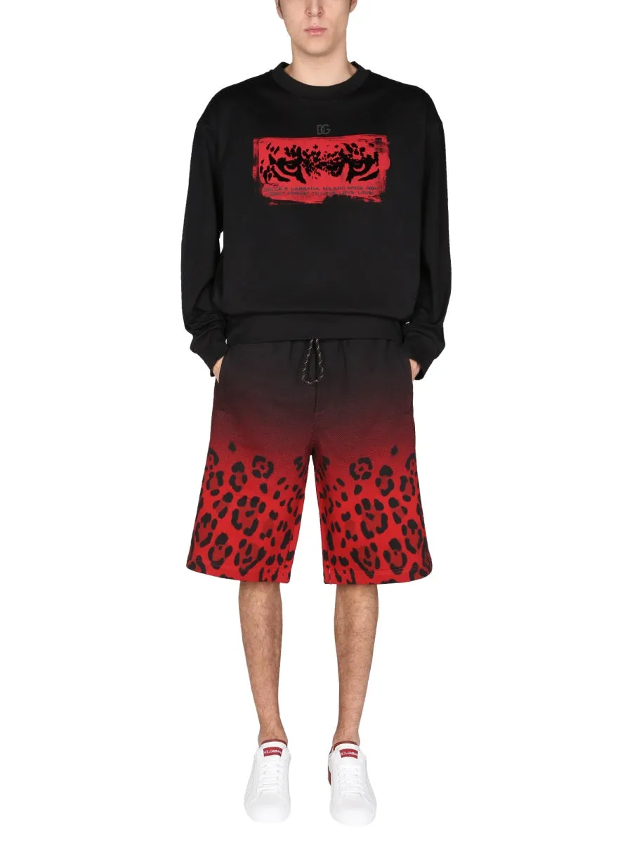 Dolce & Gabbana Leopard Pattern Bermuda Shorts