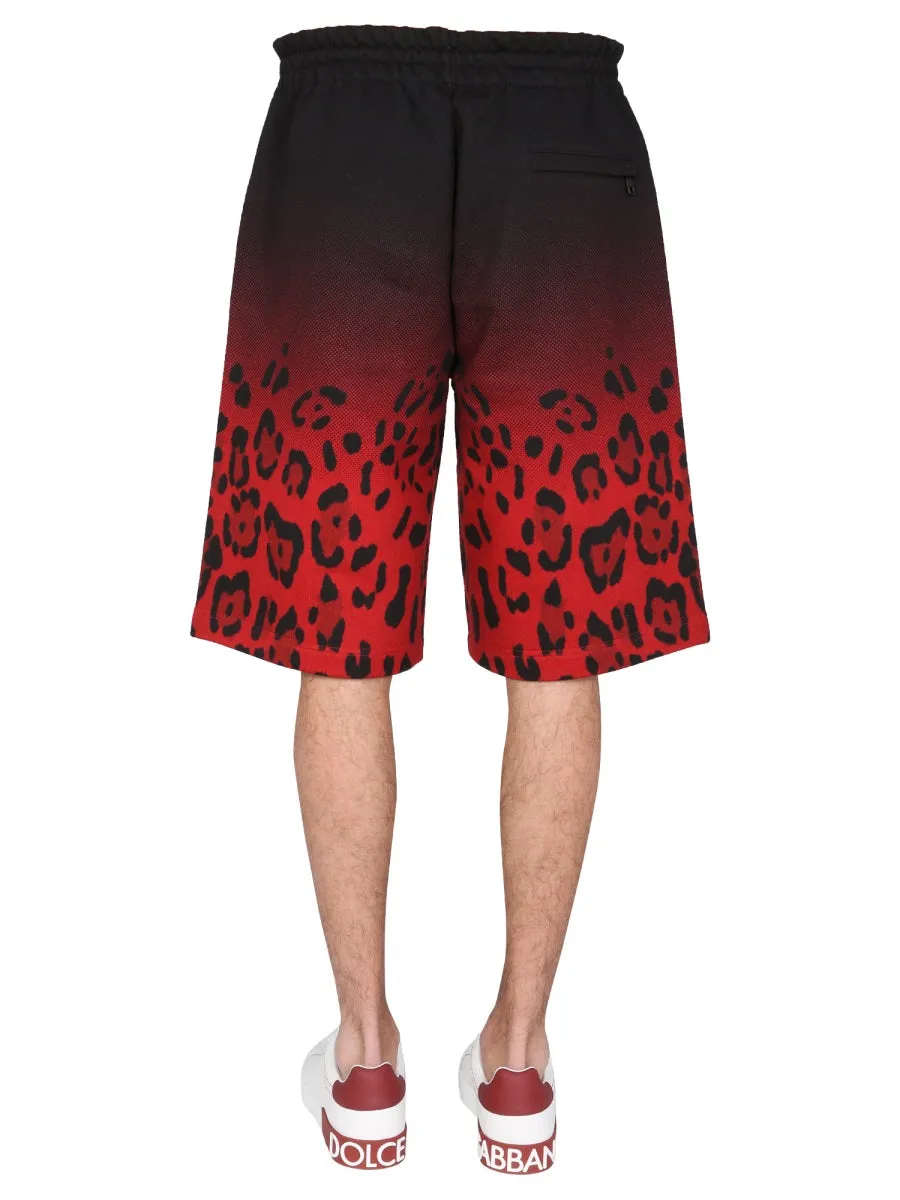Dolce & Gabbana Leopard Pattern Bermuda Shorts