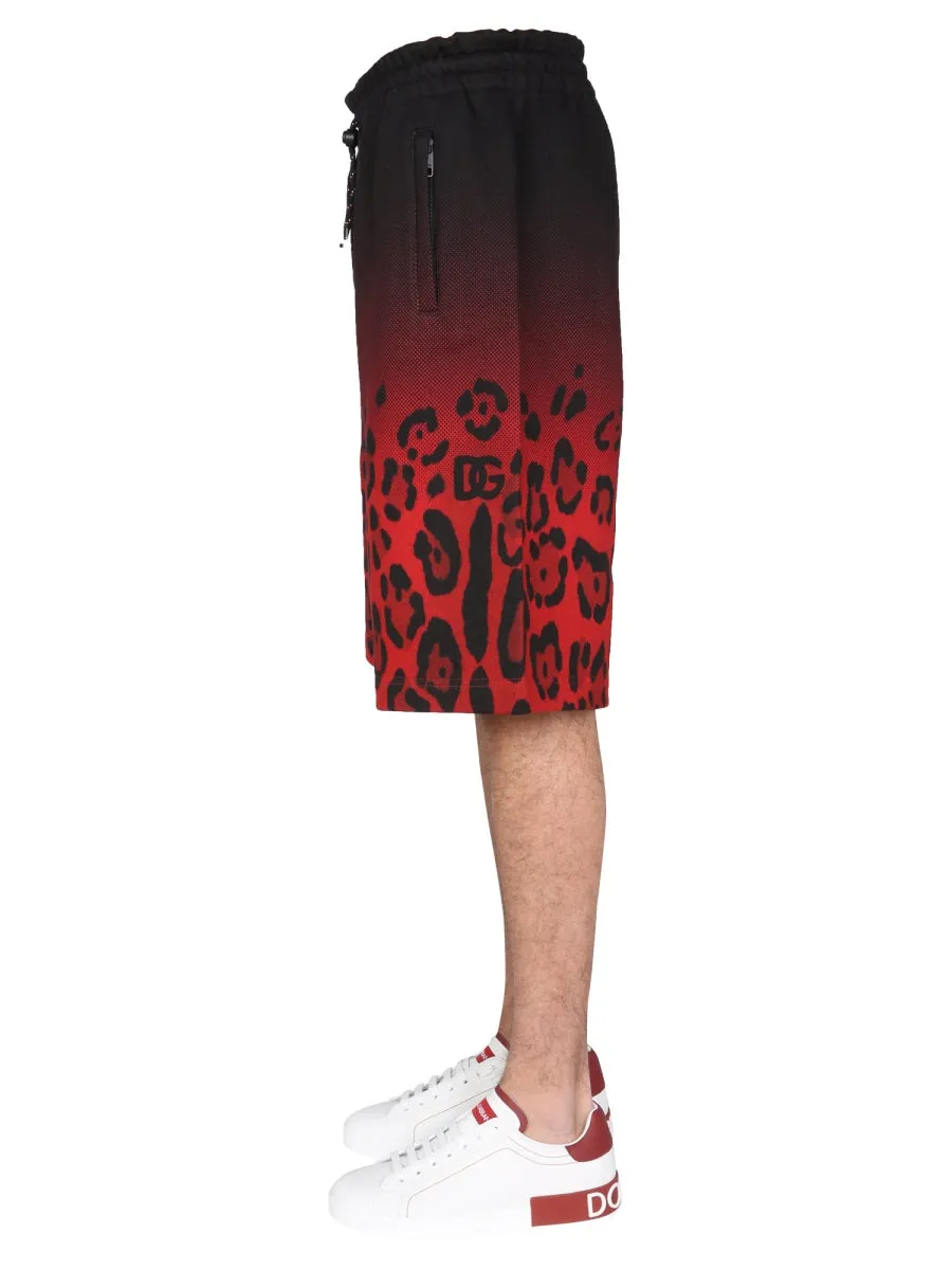 Dolce & Gabbana Leopard Pattern Bermuda Shorts