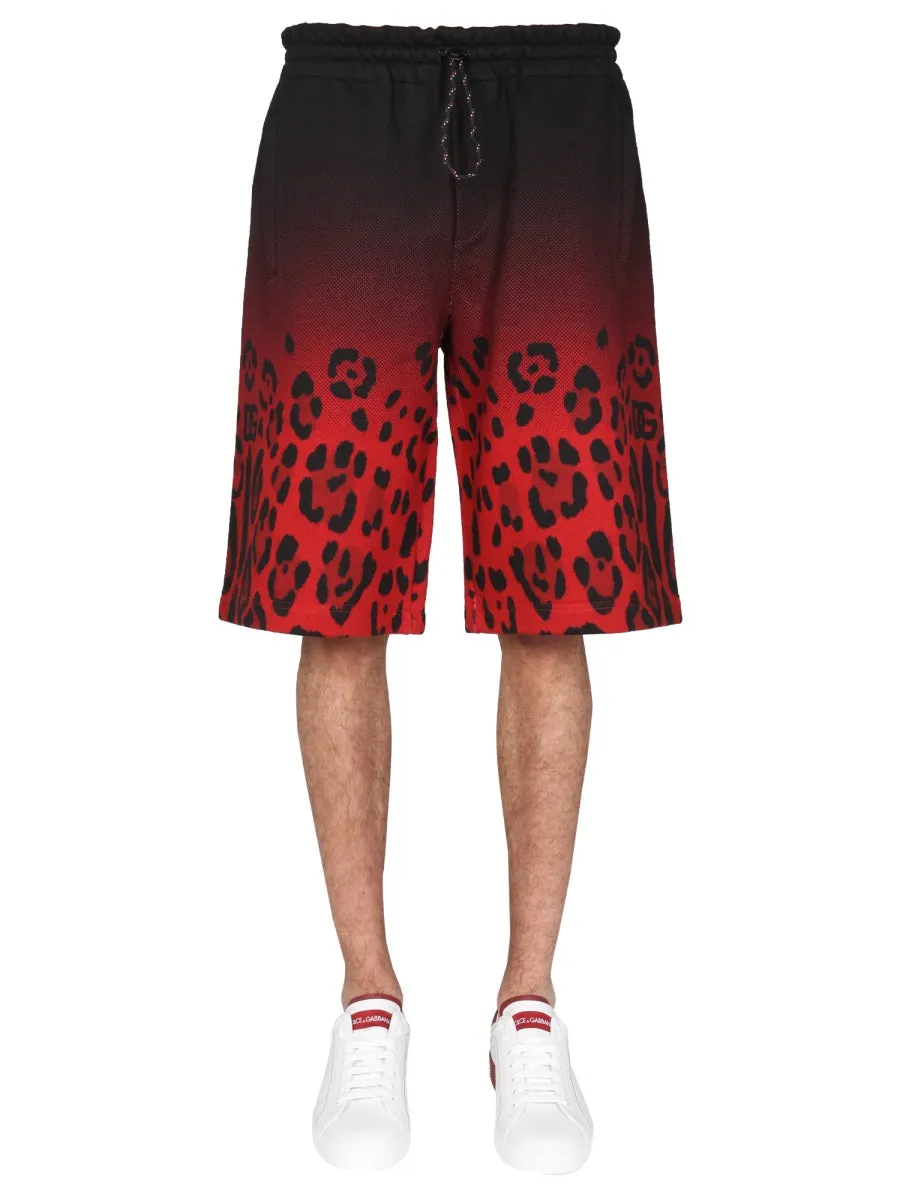 Dolce & Gabbana Leopard Pattern Bermuda Shorts