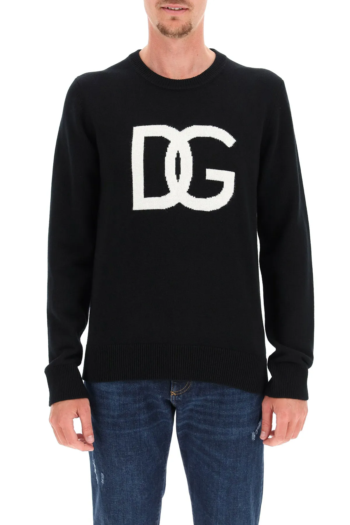 Dolce & Gabbana Logo Intarsia Knitted Jumper