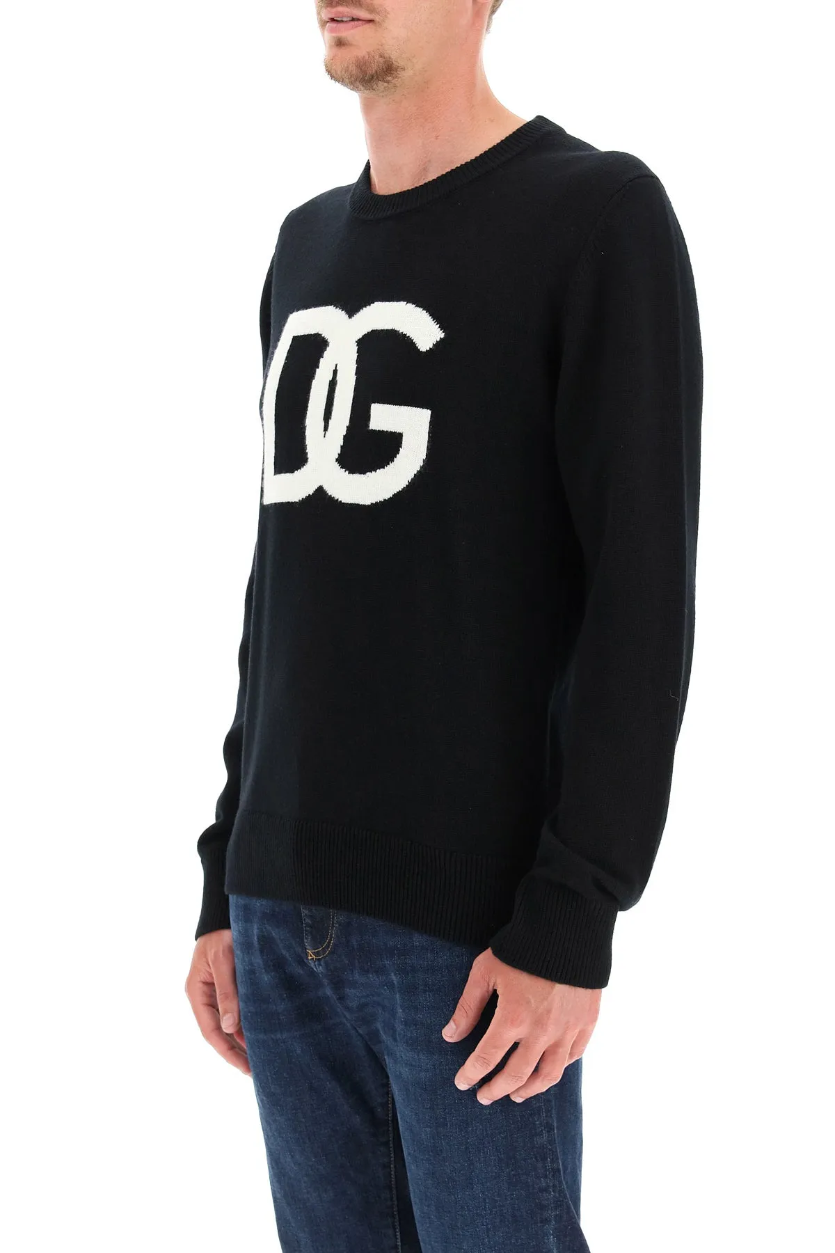 Dolce & Gabbana Logo Intarsia Knitted Jumper